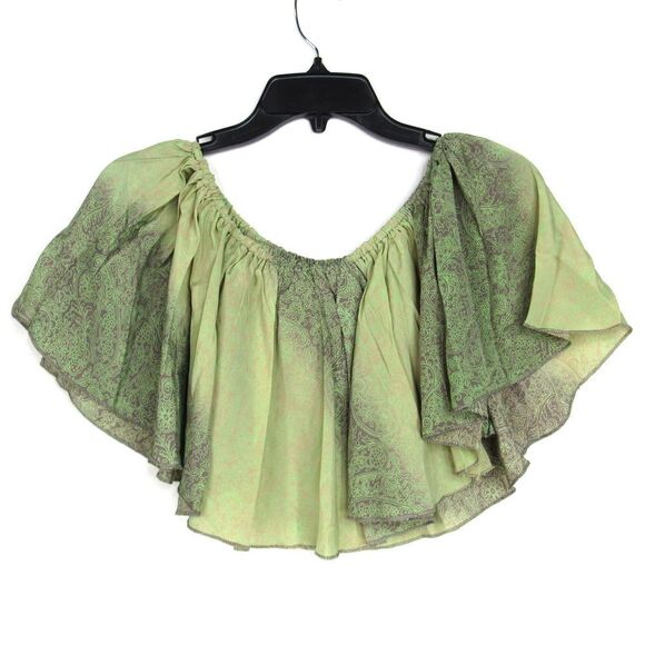 RAGA WOMEN'S RUSTIC ROMANCE CROP TOP IN GREEN SZ S - Picture 2 of 6